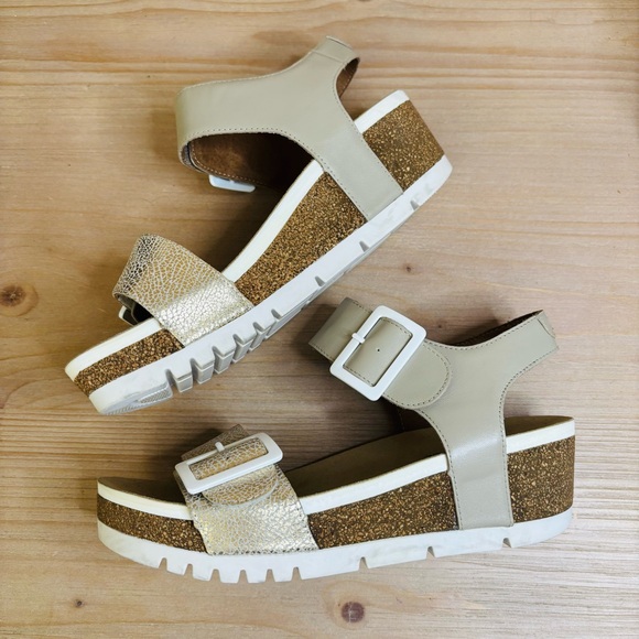 Josef Seibel Women's Quinn02 Leather Buckle Detail Wedge Sandals Size 40 or 9 - Picture 3 of 10